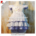 Summer ruffle dress bowknot boutique girl clothes